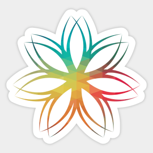 Rainbow abstract flower design 01 Sticker